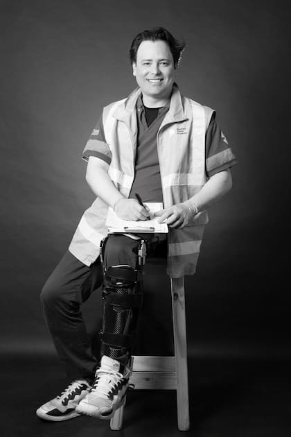 La imagen de Fernando que fue expuesta en la muestra de la ONG Yo También