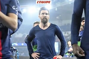 La imagen de impotencia de Messi en la tapa del diario L'Equipe
