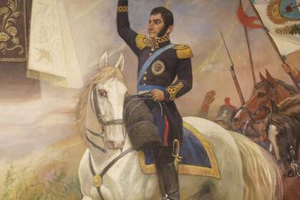 La imagen de José de San Martín en una pintura del museo Del Carmen, en Santiago de Chile