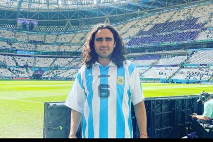 La imagen de Juan Pablo Sorín en el estadio Lusail en la previa de Argentina vs. Arabia Saudita por el Mundial 2022