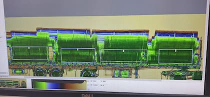 La imagen de la droga, detectada con el escáner móvil de la Gendarmería