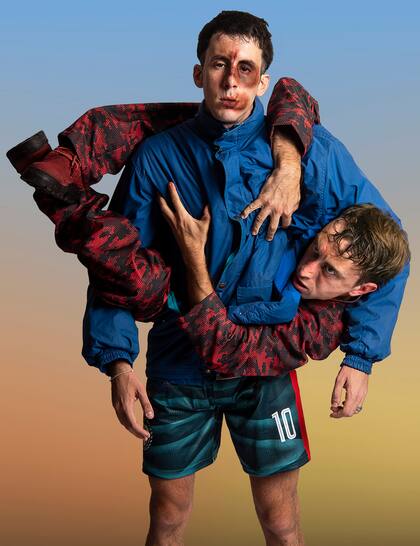 La imagen de la dupla, que actualmente ocupa la marquesina del Teatro San Martín