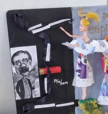 La imagen de la polémica en Mendoza: la ilustración del gobernador y un cartucho de bala