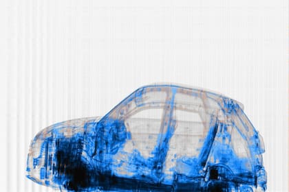 La imagen del escáner en la que se advirtió la presencia de droga en el doble fondo del auto