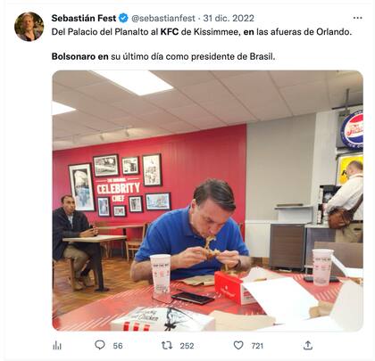 La imagen del expresidente en el KFC se volvió viral