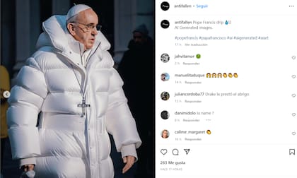 La imagen del Papa con una enorme campera fue generada por Inteligencia Artificial