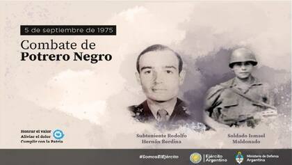 La imagen publicada por el Ejército de Berdina y Maldonado