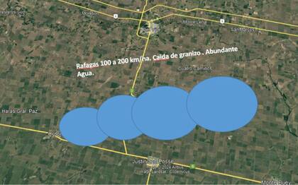 La imagen que muestra donde ocurrió el evento climatólogico