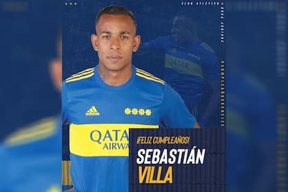 La imagen que publicó Boca en sus redes por el cumpleaños de Sebastián Villa