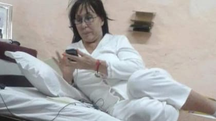 La imagen que se difundió de Moria Casán, en prisión