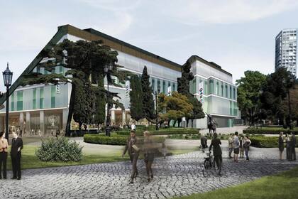 La imagen refleja un bosquejo de lo será la apertura de la calle Arguibel y su conexión con la Avenida del Libertador