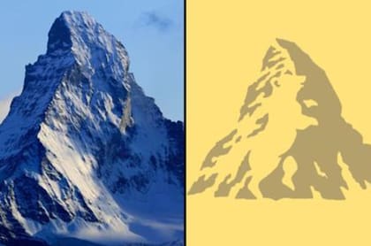 La imagen representa la punta del monte Cervino, en los Alpes suizos