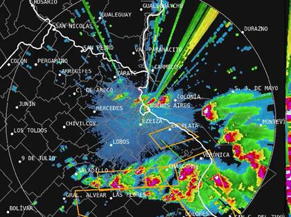 La imagen satelital con tormentas en la ciudad y provincia de Buenos Aires, el último fin de semana
