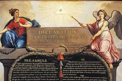 La imagen también aparece en la Declaración de los Derechos del Hombre y del Ciudadano