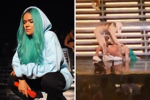 La brutal caída que sufrió la cantante Karol G durante un show en Miami