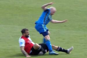 Impresionante. Lucas Pratto sufrió una durísima lesión en Feyenoord