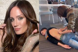 Paula Chaves le “tiró el cuerito” a Rodrigo Noya en un aeropuerto para curarle el empacho