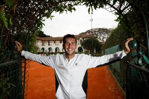 Etcheverry, a toda velocidad antes del debut en la Davis en el templo del tenis argentino