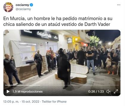 La inédita pedida de casamiento en una ciudad de España.