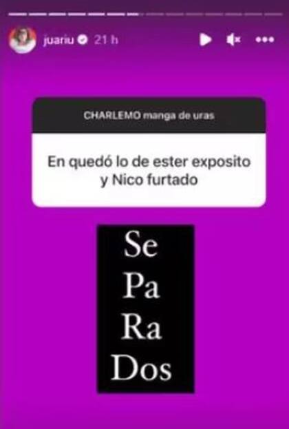 La influencer aseguró que la pareja se separó
