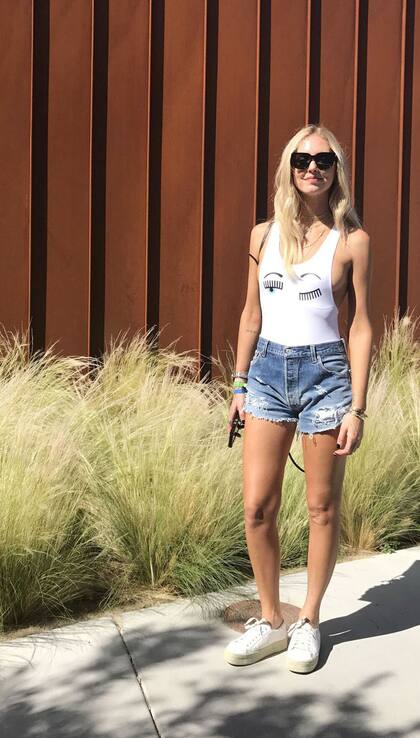 La influencer Chiara Ferragni no se quiso perderse el festival