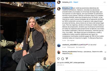 La influencer compartió algunos mensajes sobre el conflicto entre Rusia y Ucrania