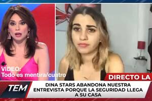 La influencer Dina Stars, cuando fue detenida durante una entrevista