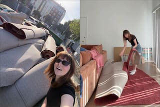 Encontró la alfombra roja de los Oscar en la basura de LA y la “adoptó” para decorar su casa