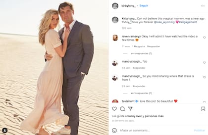 La influencer Kirby y su esposo Luke Long, un financista de Nueva York, se comprometieron durante una sesión de fotos de la joven modelo.