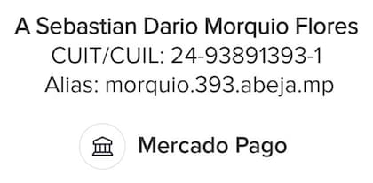 La información a corroborar para verificar que el dinero vaya a Sebastián Morquio