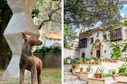 La instalación de esculturas “Los Guardianes” se exhibe en el patio del Museo Fernández Blanco. Obra de Desirée de Ridder y Grupo Charco, obtuvo la 2da mención al paisajismo en Casa FOA