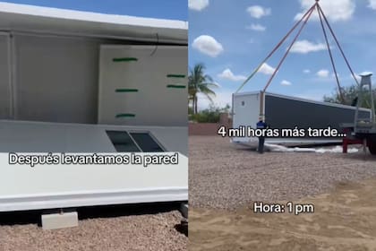 La instalación de la casa prefabricada requirió el uso de maquinaria pesada en el terreno