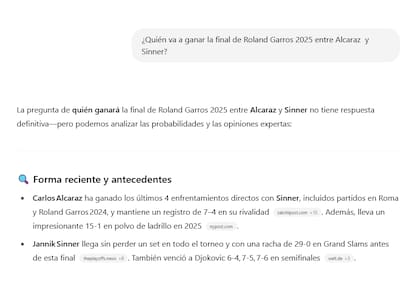 La inteligencia artificial hizo un análisis de las posibilidades de ambos