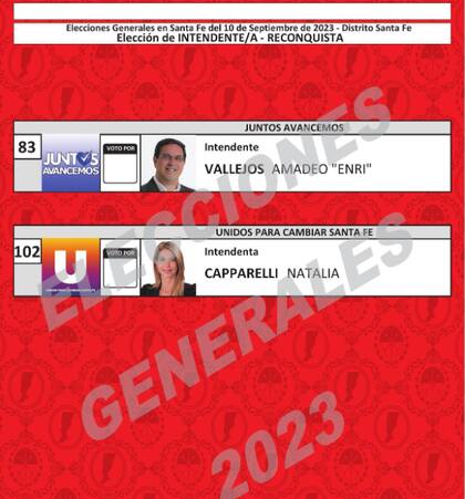La intendencia de Reconquista se dirime entre dos candidatos, que se presentan dentro de la boleta única de papel