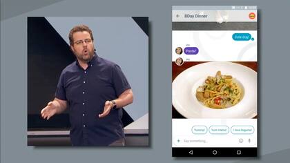La interfaz de Google Allo, con comprensión de contexto