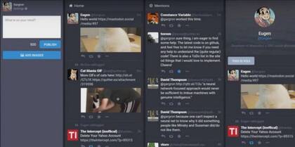 La interfaz de la red social hacer recordar a la aplicación TweetDeck