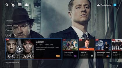 La interfaz del servicio PlayStation Vue, el servicio de TV basado en Internet que Sony anunció para el mercado estadounidense
