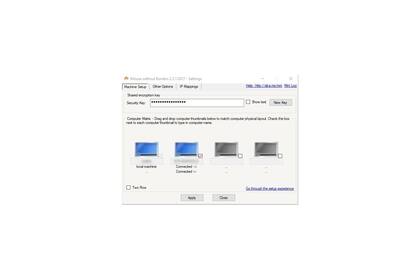 La interfaz principal de Mouse Without Borders