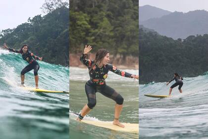 La intérprete de "La Cobra" también se subió a su tabla de surf (Foto: Instagram @jmena)