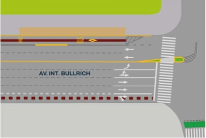 La intersección entre la avenida Int. Bullrich y la avenida del Libertador