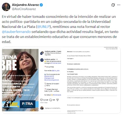 La intimidación que Alejandro Álvarez envió al rector de la universidad