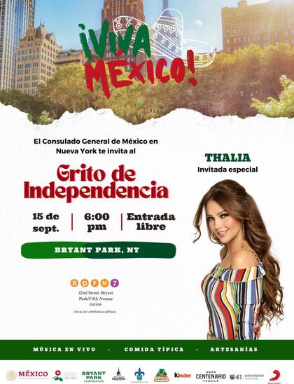 La invitación al Grito de la Independencia en Nueva York
