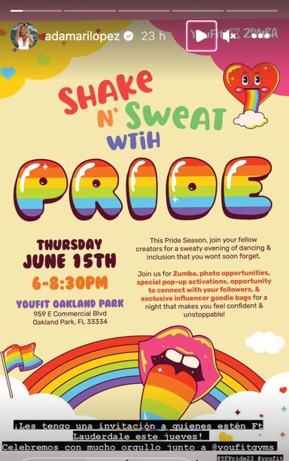 La invitación de Adamari López a un evento LGBTQ+