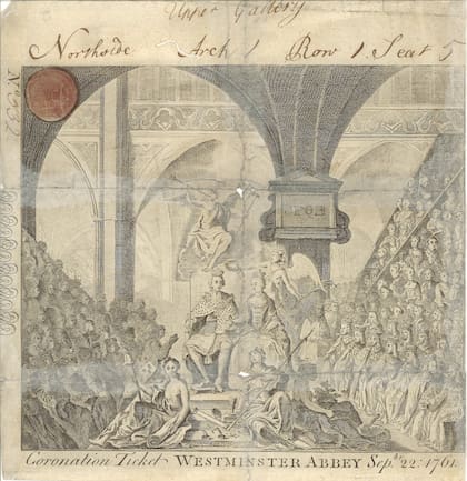 La invitación más antigua de la que se tiene registro corresponde a la coronación de Jorge III en 1761