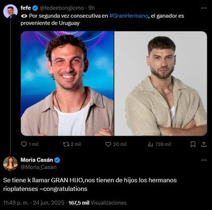 La ironía de Moria por la consagración de Tato Algorta