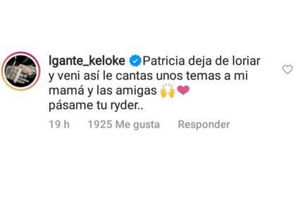 La irónica respuesta de L-Gante a Patricia Sosa