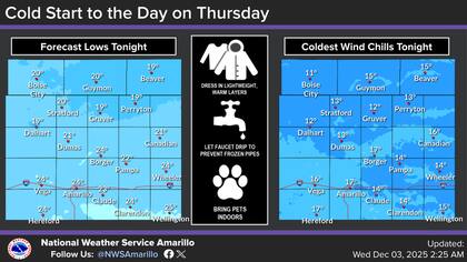 La irrupción del aire polar provocará un descenso de los valores nocturnos hasta mínimas que oscilarán en los 20°F (−6°C)