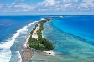 La isla de Tuvalu está en peligro de desaparecer bajo el agua.
