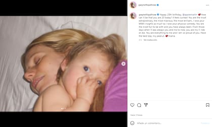 La joven cumplió 20 años y su madre la saludó en las redes con una tierna publicación (Foto: Instagram @gwynethpaltrow)