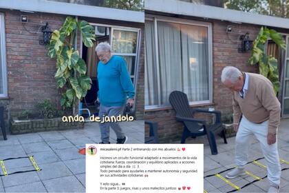 La joven incluyó ejercicios para trabajar la movilidad, la fuerza, el equilibrio y la coordinación (Foto: Captura de video / Instagram @micasalemi.pf)